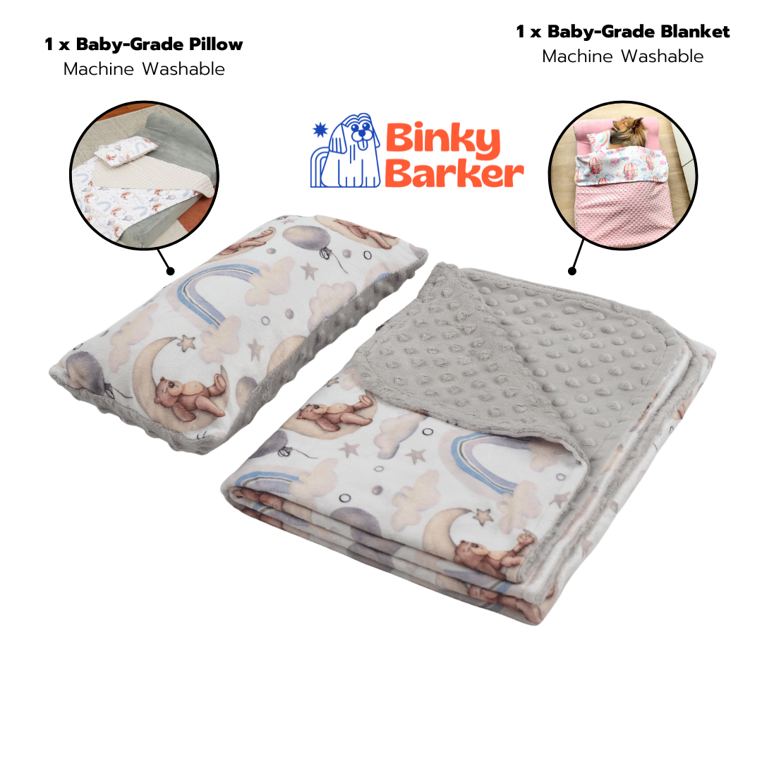 Binky Barker Blanket and Pillow Set Wild Animals