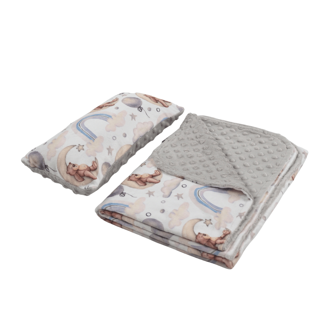 Binky Barker Blanket and Pillow Set Bear and Moon