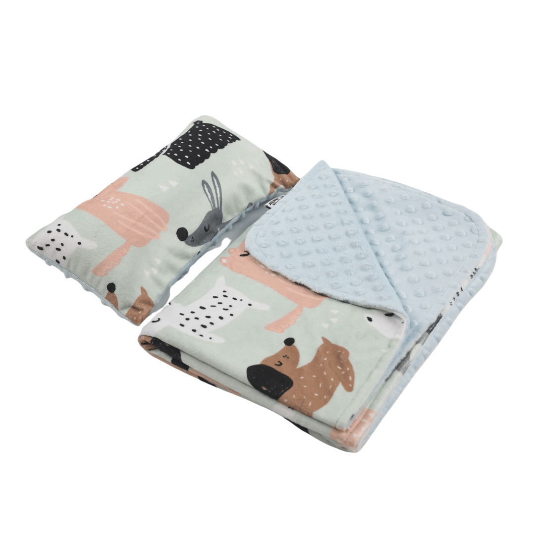 Binky Barker Blanket and Pillow Set Doggies Print