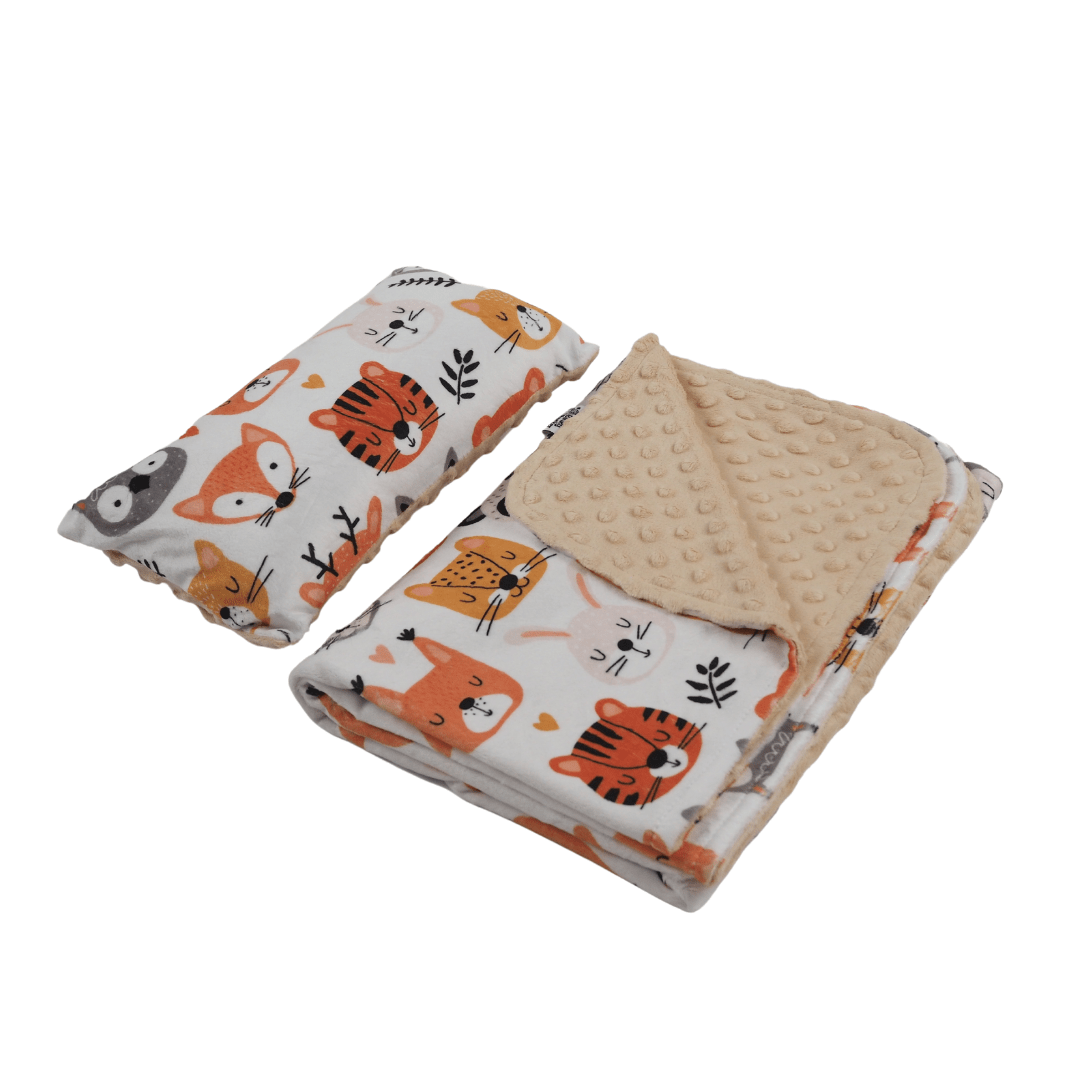 Binky Barker Blanket and Pillow Set Wild Animals